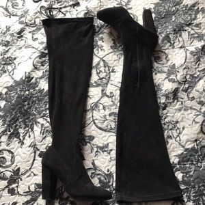 a'gaci Shoes - SUEDE BLACK HIGH KNEE BOOTS a'gaci Shoes - SUEDE BLACK HIGH KNEE BOOTS